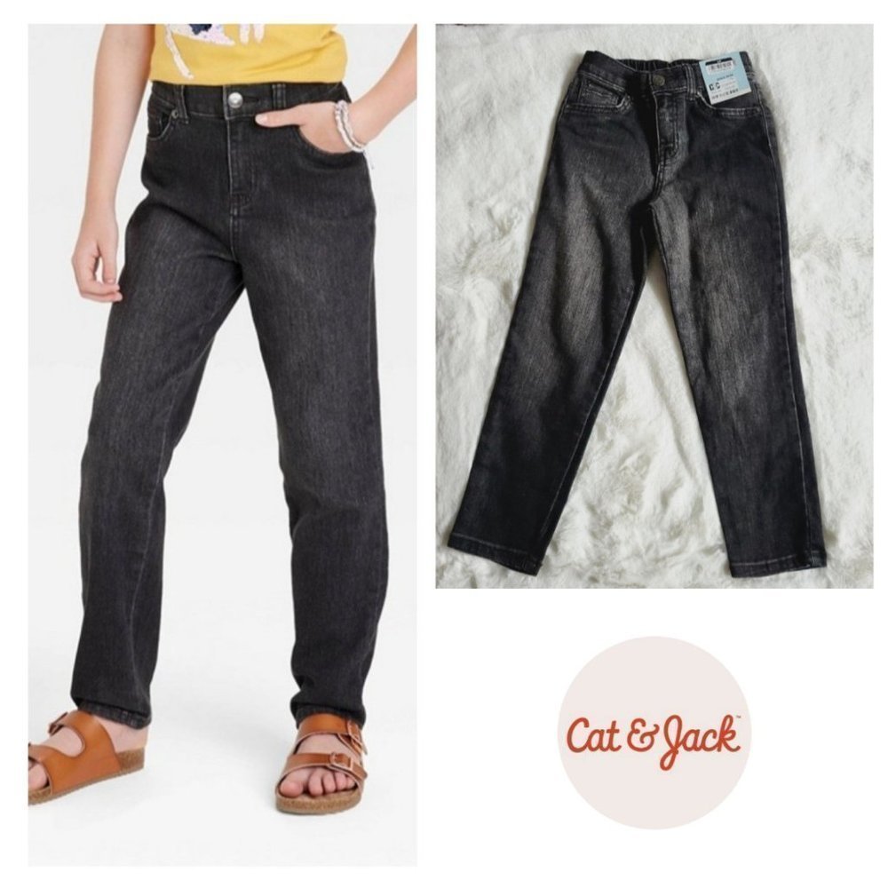 Cat & Jack, Girls' High-Rise Ankle Straight Jeans, 3KIDM-U - Picture 1 of 3